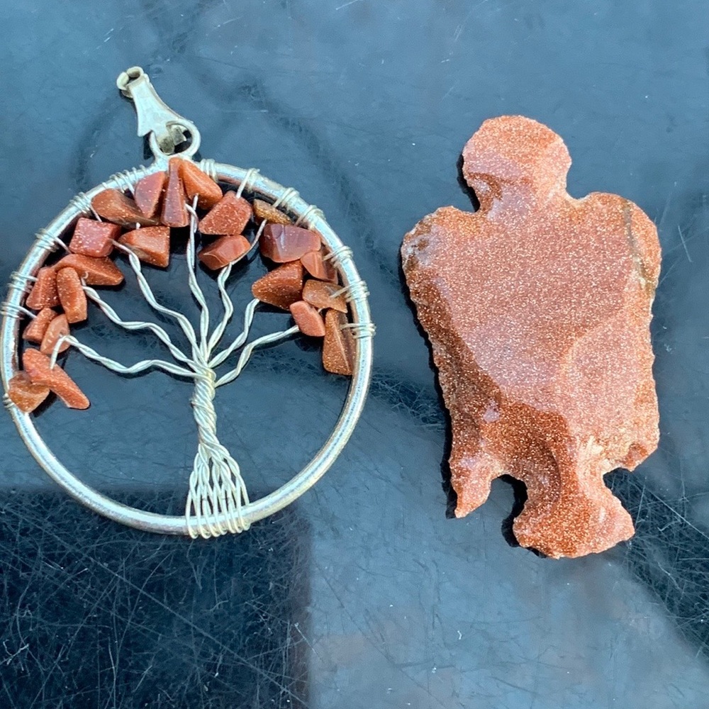 Sandstone Tree of Life Pendant & Angel Set